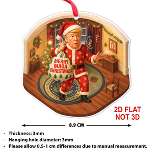 Funny Trump Oval Office 2D Ornament | MAGA Isometric Acrylic Christmas Decor | Republican Trump Gift 683272 - GOP