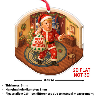 Funny Trump Oval Office 2D Ornament | MAGA Isometric Acrylic Christmas Decor | Republican Trump Gift 683272 - GOP