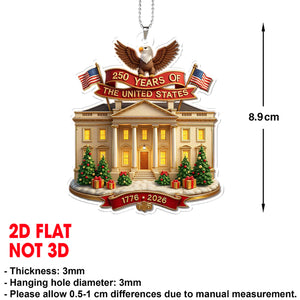 250 Years of America Car Ornament | 250th Anniversary 1776-2026 Ornament | Patriotic 4th of July Ornament 683277