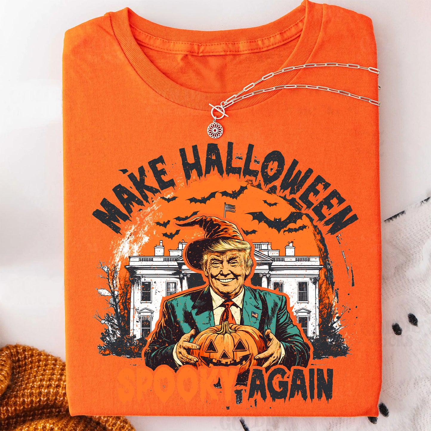 Make Halloween Spooky Again Shirt | Trump Halloween Sweatshirt | Trendy Retro Halloween Shirt 683305