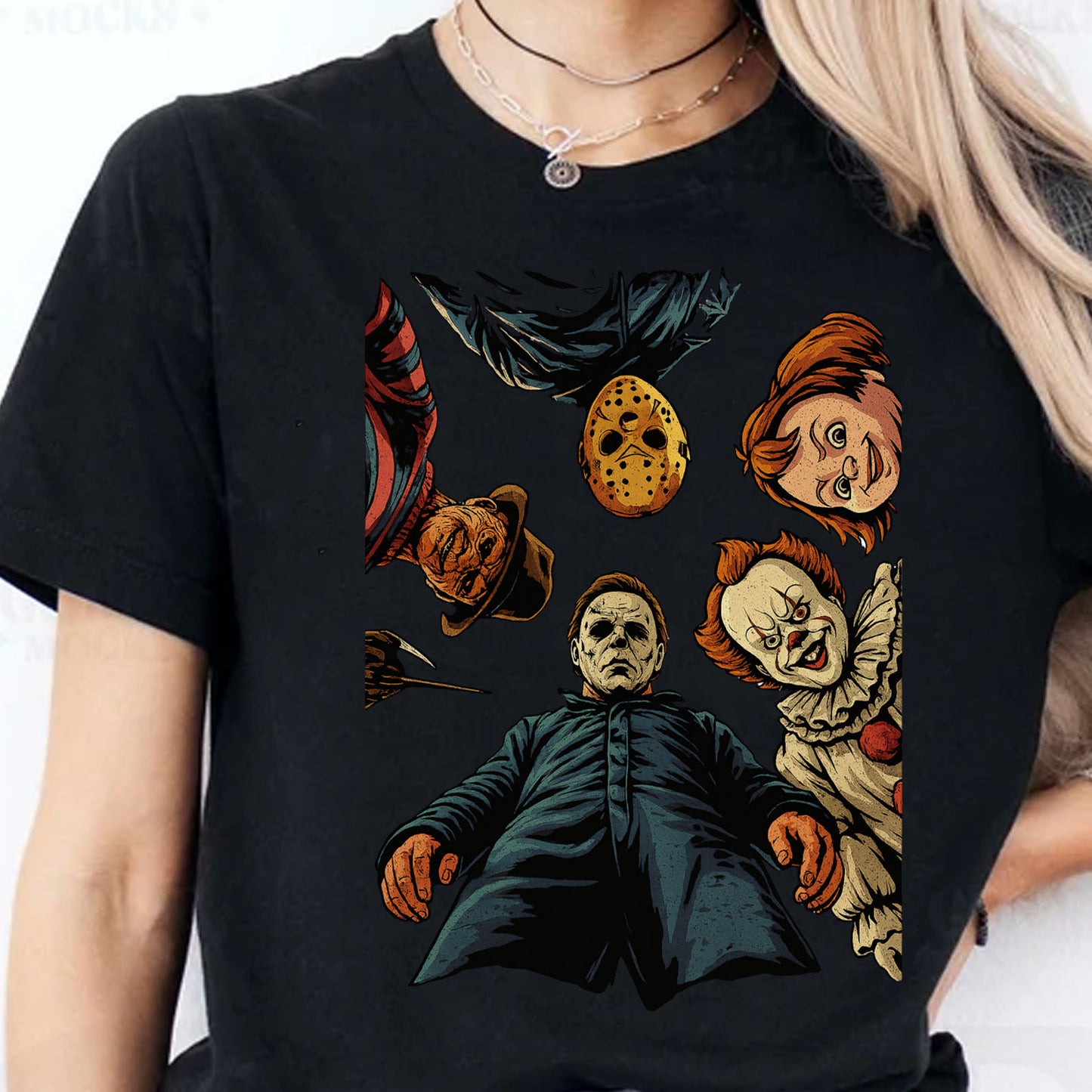 Halloween Characters Shirt | Horror Movie Halloween Shirt | Retro Halloween T-Shirt 683306