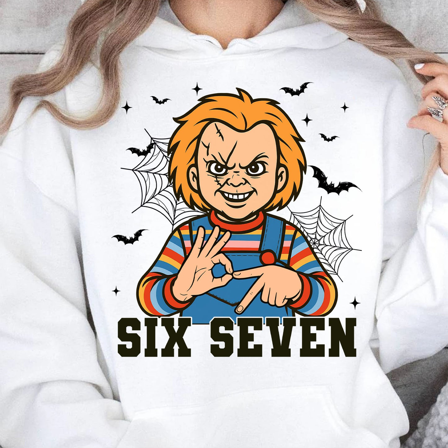 Funny 67 Halloween Shirt | Six Seven Meme Sweatshirt | Spooky Halloween Season Shirt 683312-3