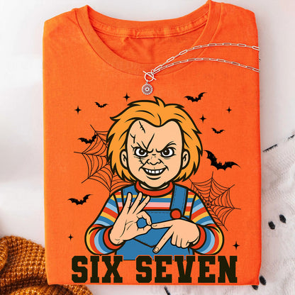 Funny 67 Halloween Shirt | Six Seven Meme Sweatshirt | Spooky Halloween Season Shirt 683312-3