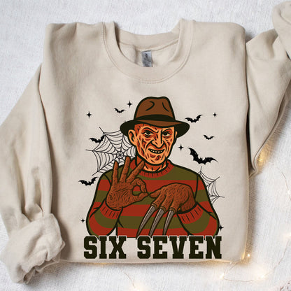 Funny 67 Halloween Shirt | Six Seven Meme Sweatshirt | Spooky Halloween Season Shirt 683312-5