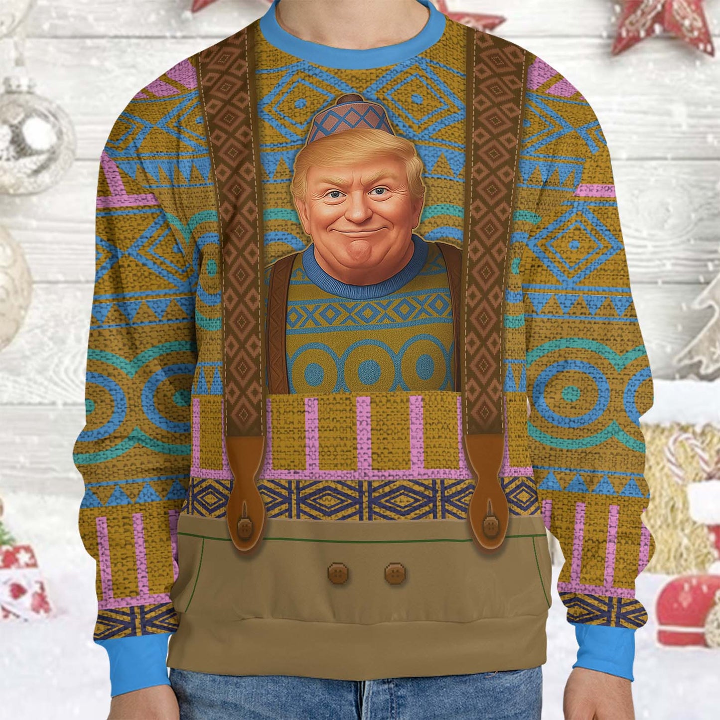 Donald Trump Ugly Sweater, Oaken Frozen Christmas All-Over-Printed Sweatshirt 683399 - GOP