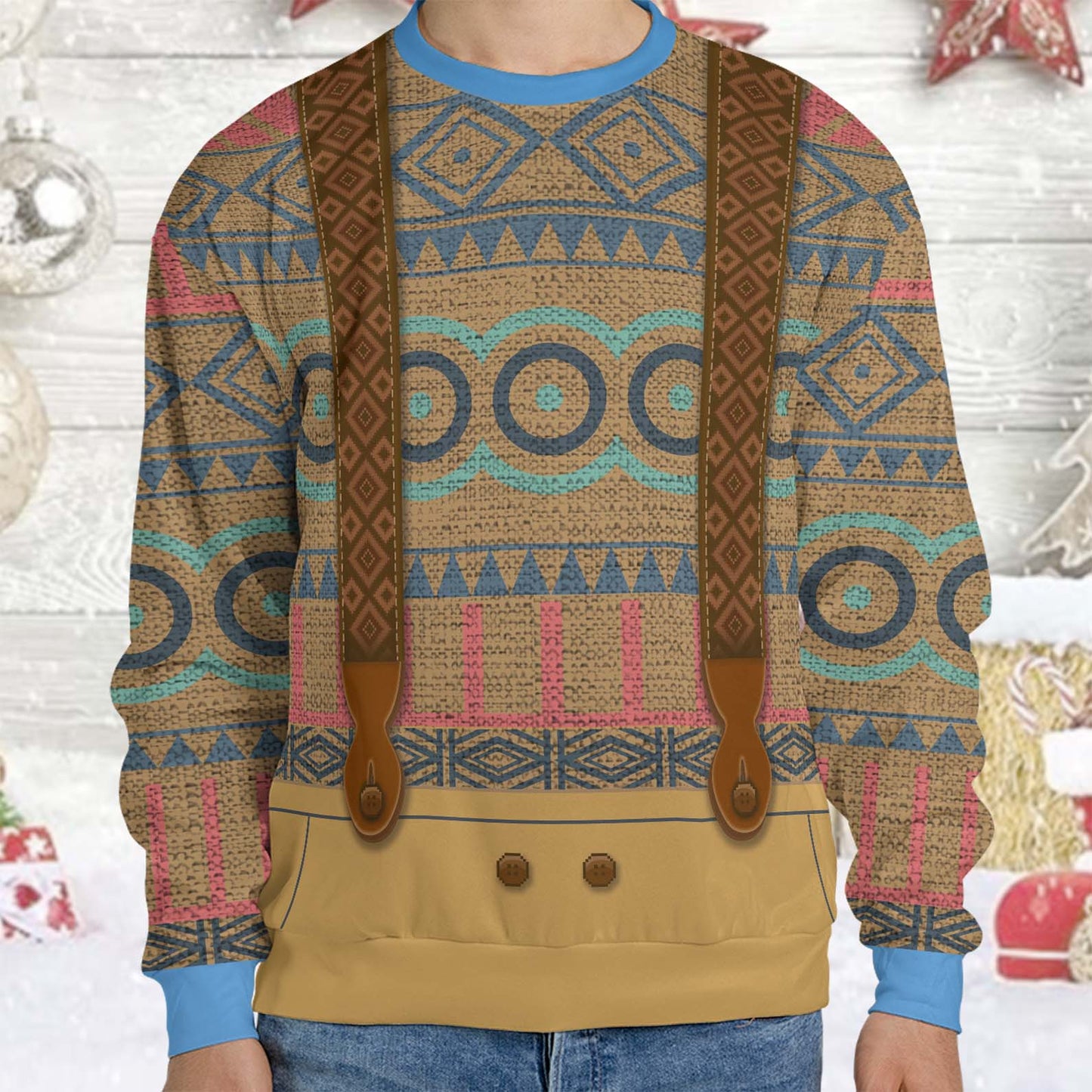 Oaken Frozen Ugly Sweater, Disney Wandering Oaken Christmas All-Over-Printed Sweatshirt 683315