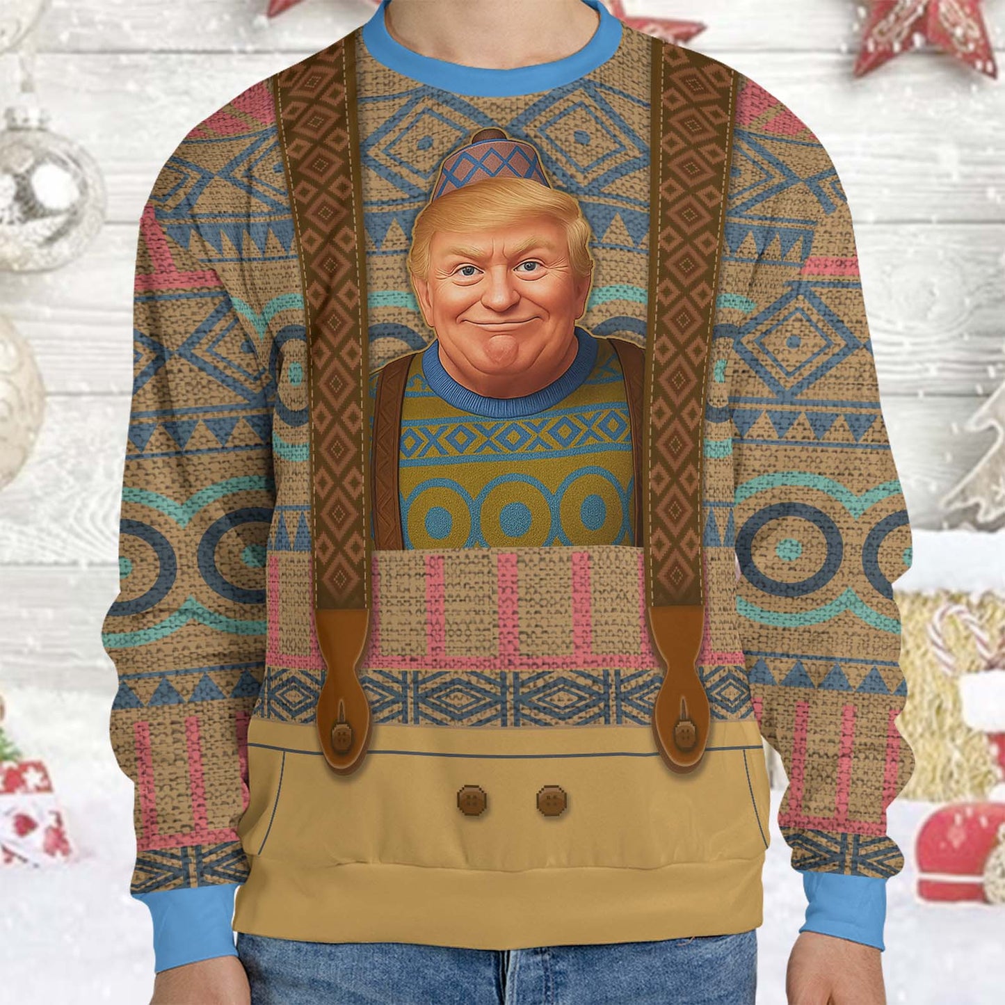 Donald Trump Ugly Sweater, Oaken Frozen Christmas All-Over-Printed Sweatshirt 683399 - GOP