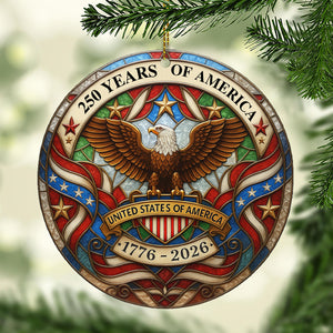 250 Years of America Acrylic Ornament | 250th Anniversary Ornament | Patriotic 4th of July 1776 - 2026 Christmas Ornament 683328