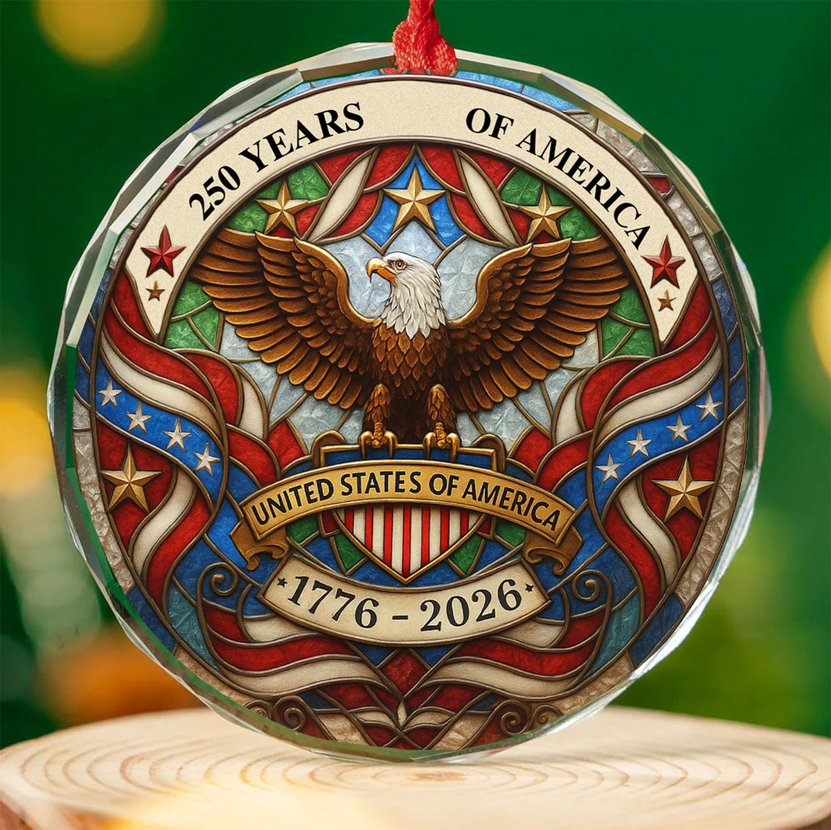 250 Years of America Glass Ornament | 250th Anniversary Ornament | Celebrate 250th Years United States of America Ornament 683328
