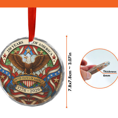 250 Years of America Glass Ornament | 250th Anniversary Ornament | Celebrate 250th Years United States of America Ornament 683328