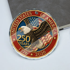 250 Years Anniversary Glass Ornament | 1776–2026 Patriotic Christmas Ornament | 250th Years United States of America Ornament 683329