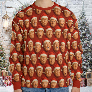 Funny Trump Santa Ugly Sweater, President Donald Trump Christmas All-Over-Printed Sweatshirt, Sweatshirt For Christmas 683366 - GOP