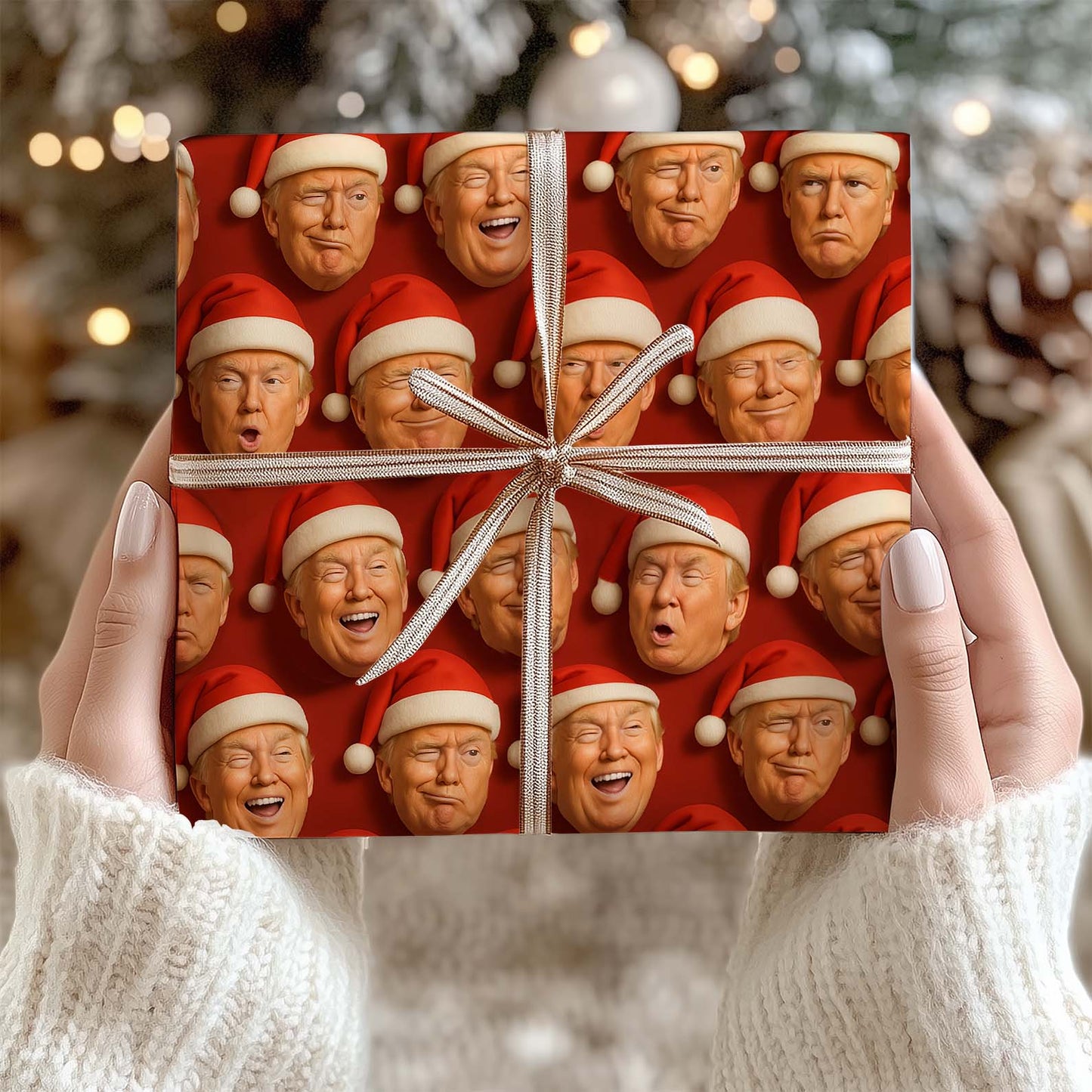 Funny Trump Santa Wrapping Paper, President Donald Trump Wrapping Paper, Wrapping Paper For Christmas 683366 - GOP