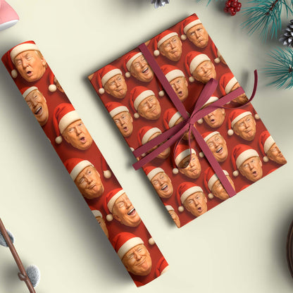 Funny Trump Santa Wrapping Paper, President Donald Trump Wrapping Paper, Wrapping Paper For Christmas 683366 - GOP