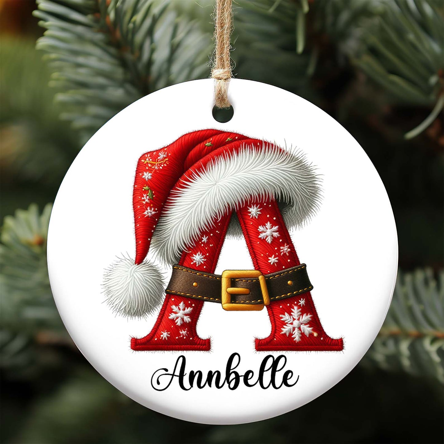 Christmas Custom Name Ceramic Ornament, Custom Family Ornament, Personalized Alphabet Christmas Ornament 683378