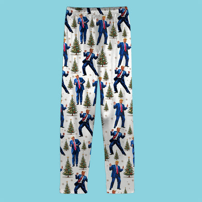 Funny Trump Dance Pajamas | Trump All Over Print Pajamas Set | MAGA Christmas Pajamas Republican Gift for Men Women 683380 - GOP