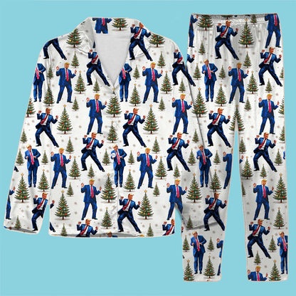 Funny Trump Dance Pajamas | Trump All Over Print Pajamas Set | MAGA Christmas Pajamas Republican Gift for Men Women 683380 - GOP