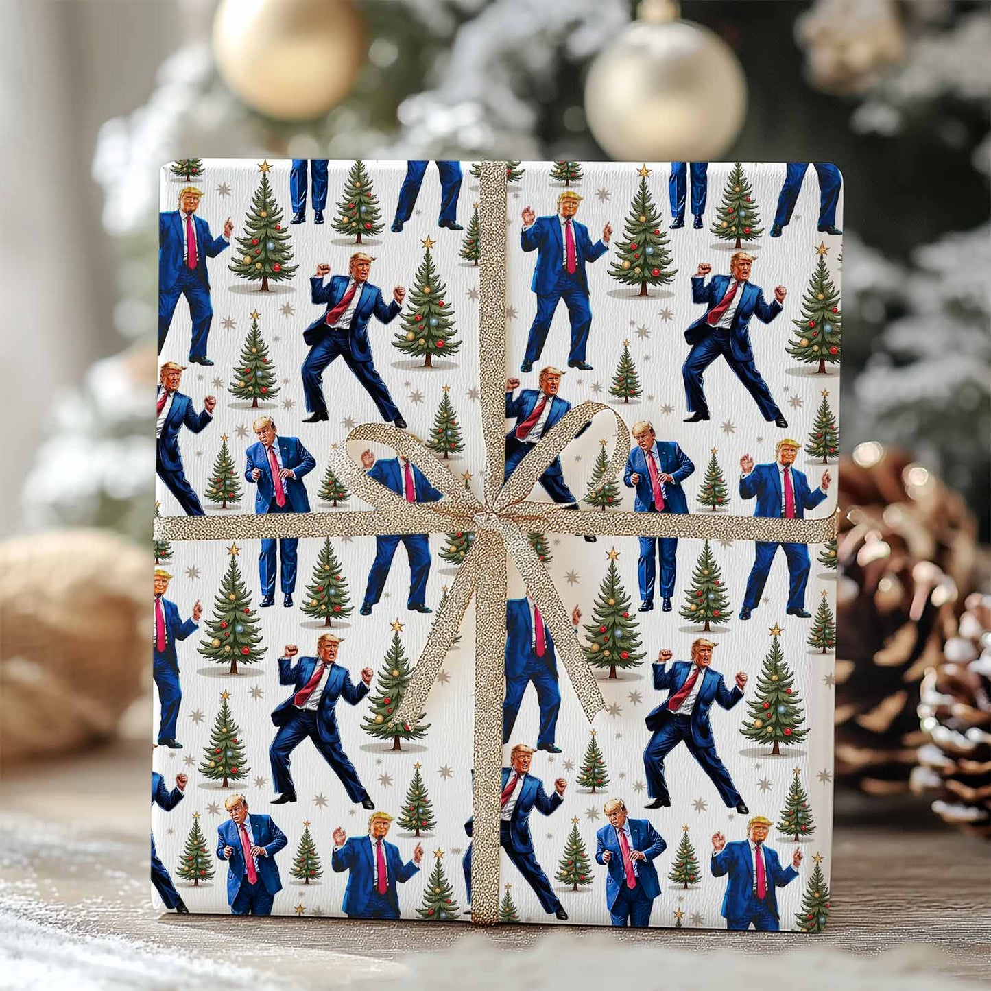 Trump Dance Wrapping Paper | Funny MAGA Christmas Gift Wrap | Patriotic Republican Holiday Paper for Men Women 683380 - GOP