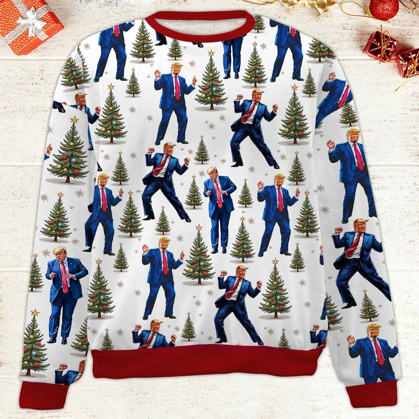 Trump Santa Christmas Sweater | Donald Trump All Over Print Sweatshirt | MAGA Patriotic Gift for Men Women 683380 - GOP