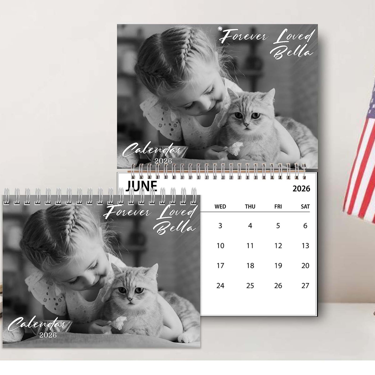 Never Forgotten Memorial Calendar 2026 | Personalized Custom Wall Calendar | Custom Pet Photo Calendar 683383