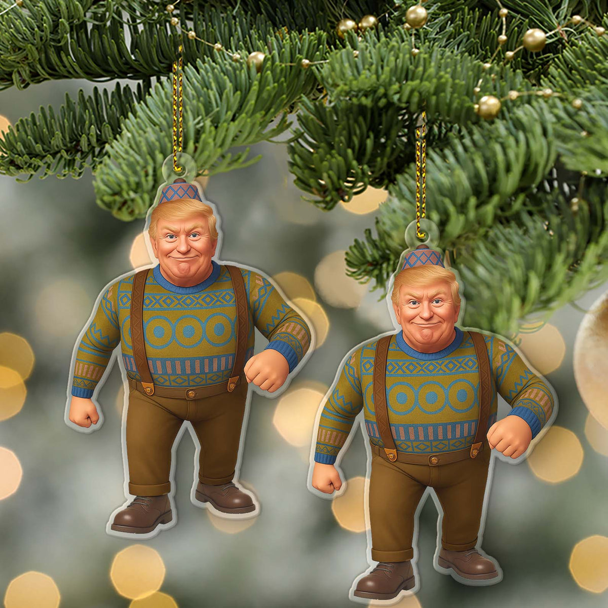 Donald Trump Acrylic Ornament, Oaken Frozen Christmas Ornament, Perfect for Car & Christmas Tree Decor 683395 - GOP