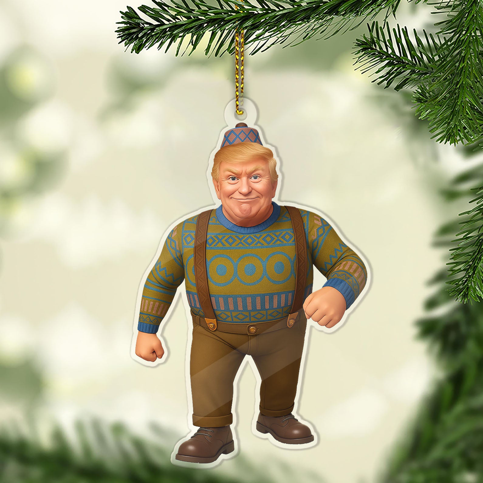 Donald Trump Acrylic Ornament, Oaken Frozen Christmas Ornament, Perfect for Car & Christmas Tree Decor 683395 - GOP