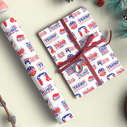 Trump Republican Wrapping Paper, President Donald Trump Wrapping Paper, Wrapping Paper For Christmas 683412 - GOP