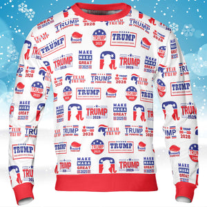 Trump Republican Ugly Sweater, President Donald Trump Christmas All-Over-Printed Sweatshirt 683412 - GOP