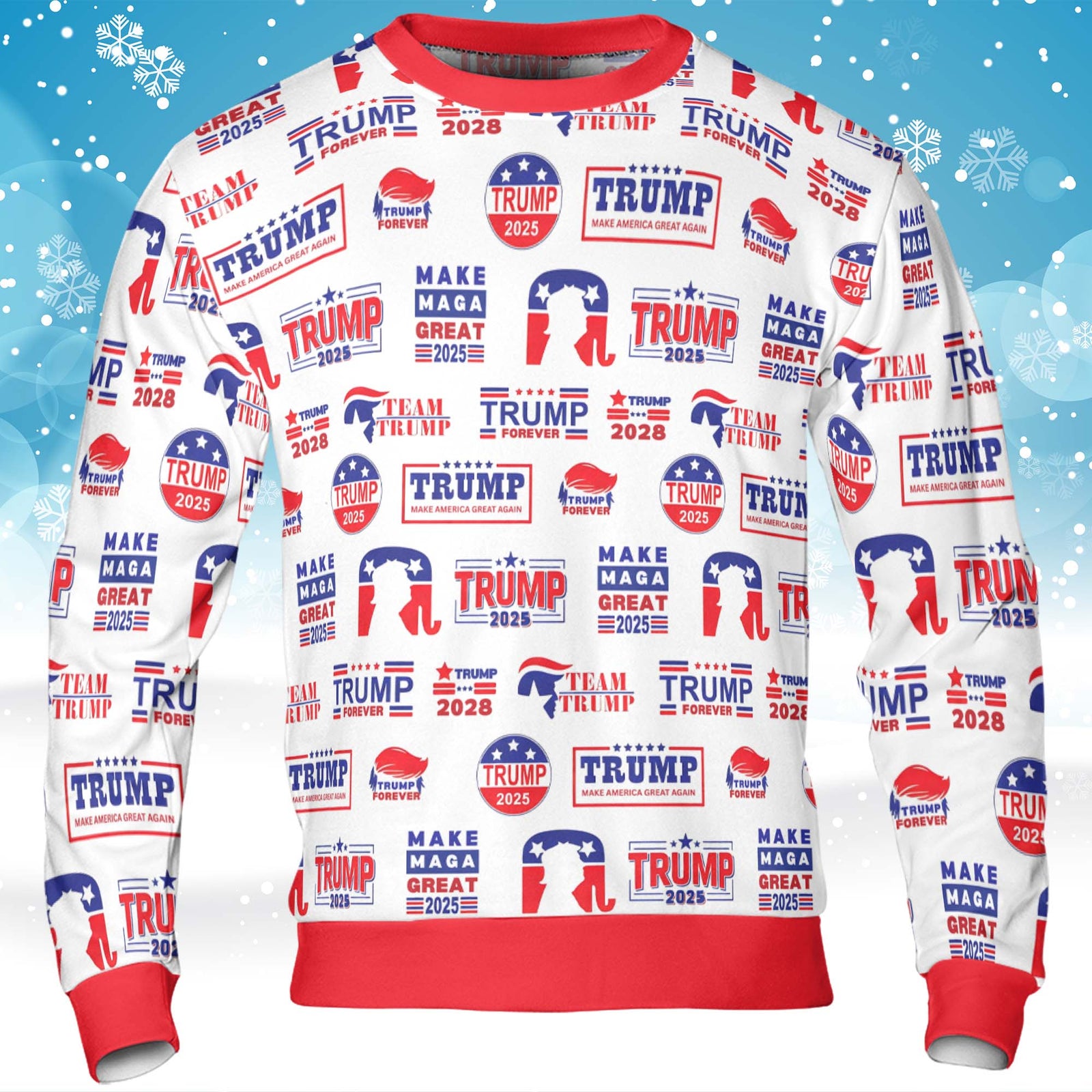 Trump Republican Ugly Sweater, President Donald Trump Christmas All-Over-Printed Sweatshirt 683412 - GOP
