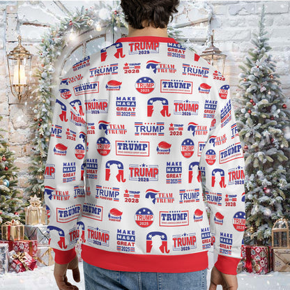 Trump Republican Ugly Sweater, President Donald Trump Christmas All-Over-Printed Sweatshirt 683412 - GOP