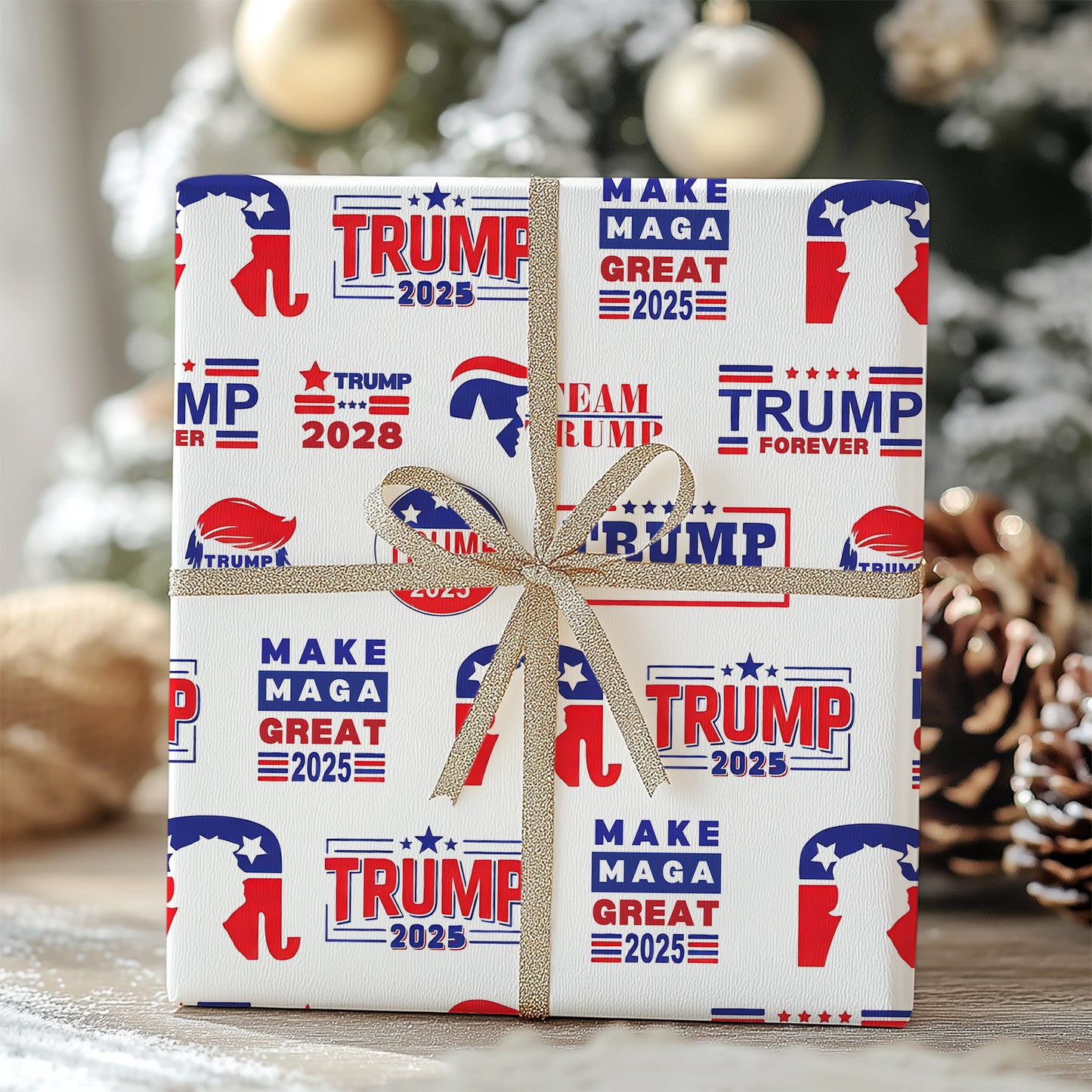 Trump Republican Wrapping Paper, President Donald Trump Wrapping Paper, Wrapping Paper For Christmas 683412 - GOP