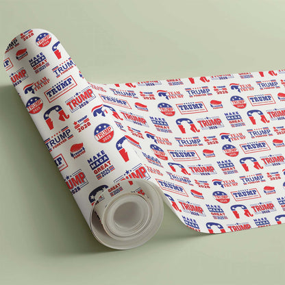 Trump Republican Wrapping Paper, President Donald Trump Wrapping Paper, Wrapping Paper For Christmas 683412 - GOP