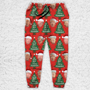 Funny Trump Face Santa Sweatpants, President Donald Trump Sweatpants, Trump Sweatpants Pajamas For Christmas 683413 - GOP