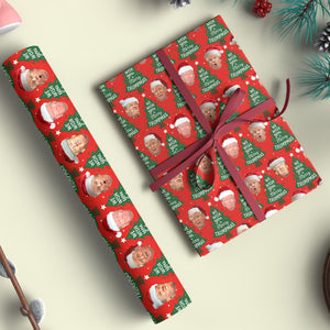 Funny Trump Santa Face Wrapping Paper, Donald Trump Wrapping Paper, Wrapping Paper For Christmas 683413 - GOP