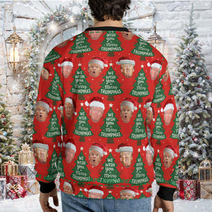 Funny Trump Santa Face Ugly Sweater, President Donald Trump Christmas All-Over-Printed Sweatshirt 683413 - GOP