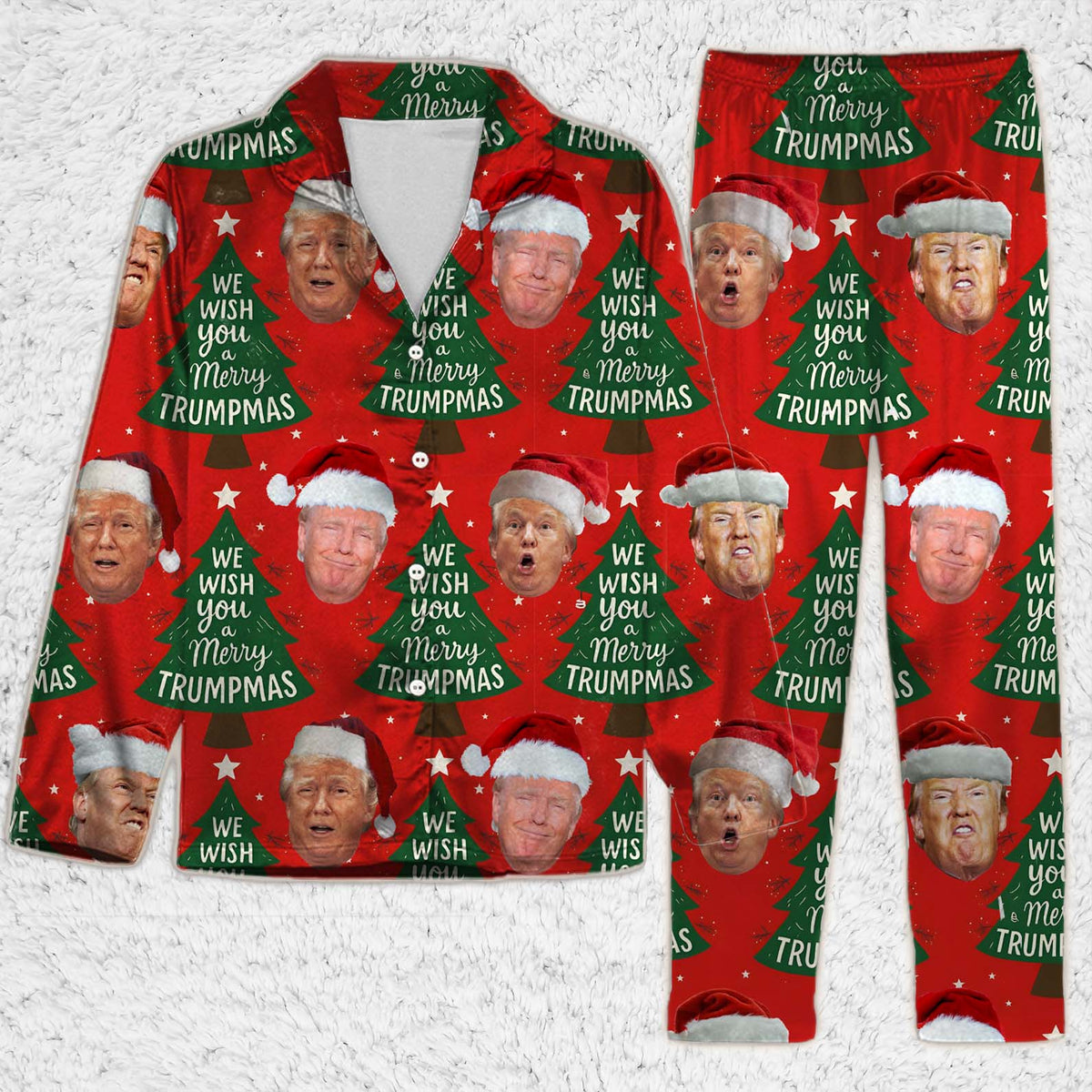 Funny Trump Face Santa Sweatpants, President Donald Trump Sweatpants, Trump Sweatpants Pajamas For Christmas 683413 - GOP
