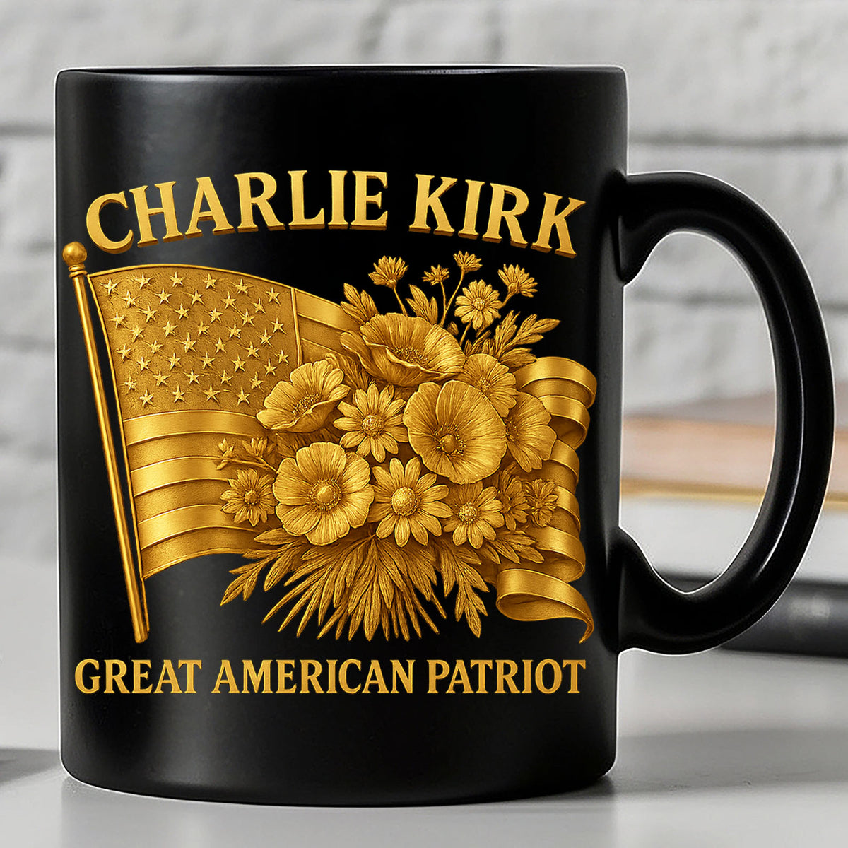 Charlie Kirk Great American Patriot Mug | Charlie Kirk Memorial Mug | Great American Patriot Mug | Political Black Mug 683417
