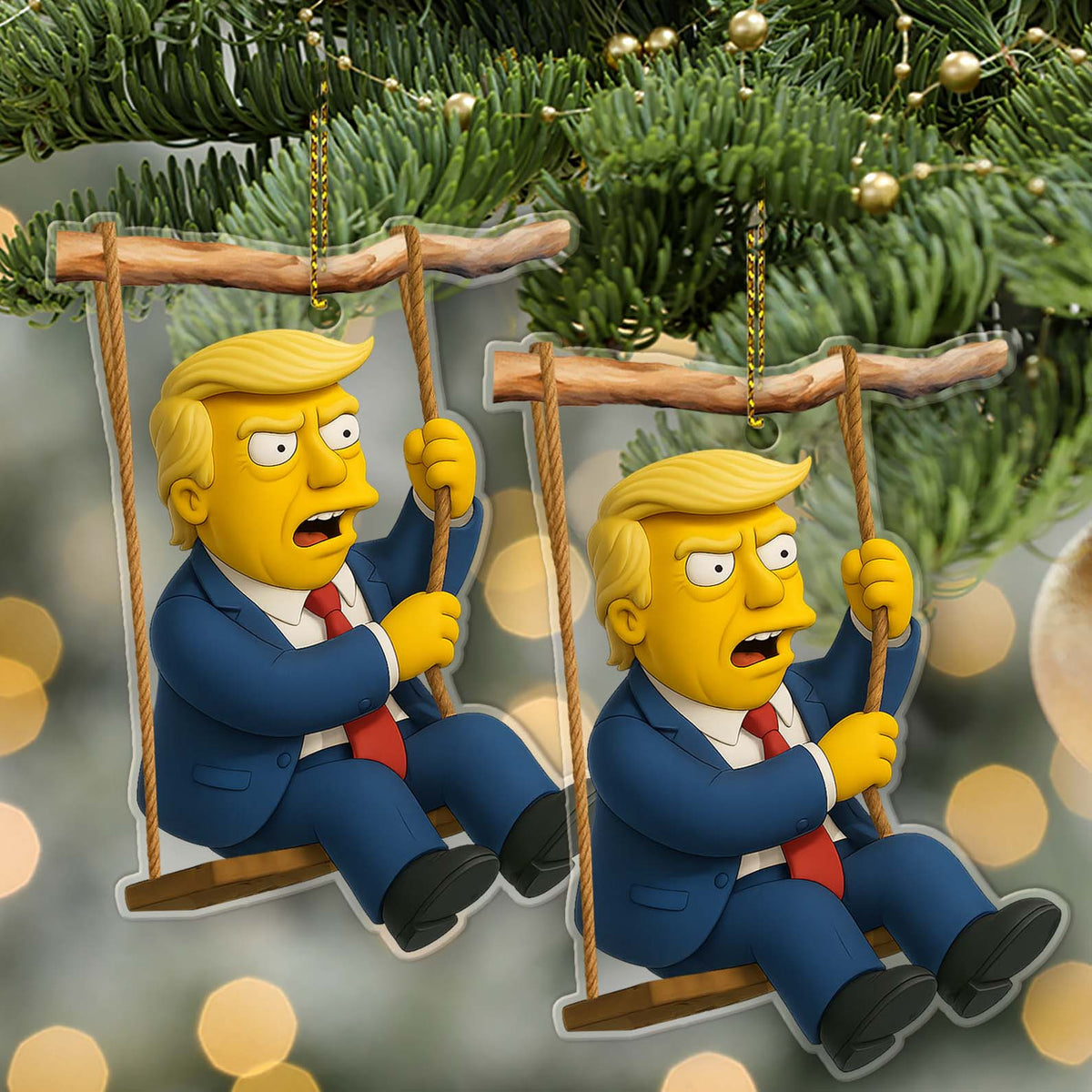 Donald Trump Cartoon Acrylic Ornament | The Simpsons Style Trump Christmas Ornament | Trump Won Ornament 683418 - GOP