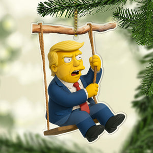 Donald Trump Cartoon Acrylic Ornament | The Simpsons Style Trump Christmas Ornament | Trump Won Ornament 683418 - GOP