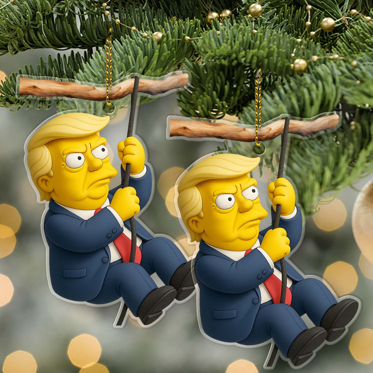 Trump The Simpsons Style Acrylic Ornament | Cartoon Donald Trump Christmas Ornament | Trump Ornament Gift 683419 - GOP