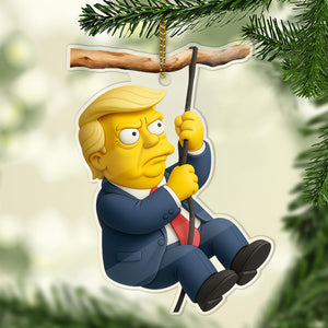 Trump The Simpsons Style Acrylic Ornament | Cartoon Donald Trump Christmas Ornament | Trump Ornament Gift 683419 - GOP