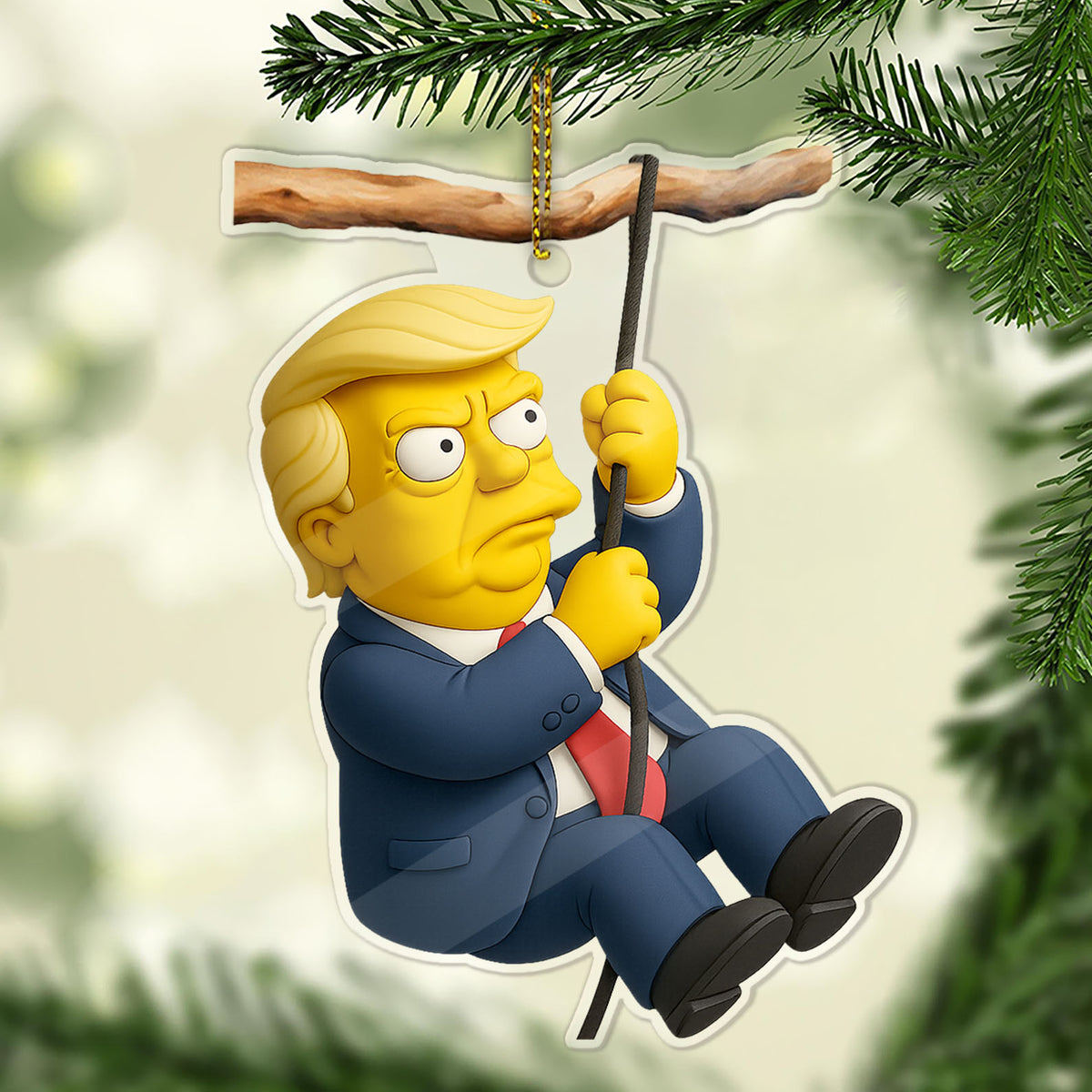 Trump The Simpsons Style Acrylic Ornament | Cartoon Donald Trump Christmas Ornament | Trump Ornament Gift 683419 - GOP