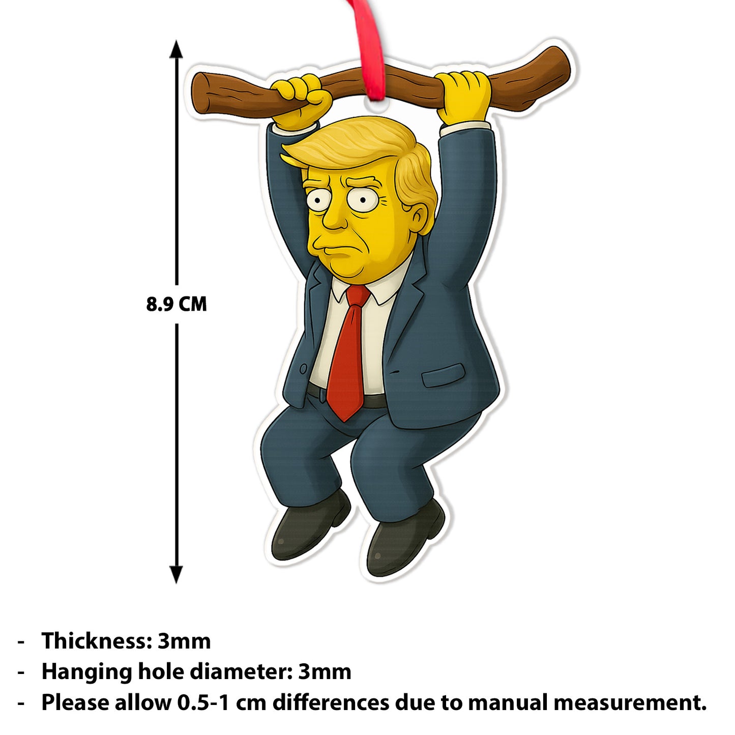 Cartoon Trump Acrylic Ornament | Trump The Simpsons Style Christmas Ornament | Trump 45 47 Ornament 683420 – GOP