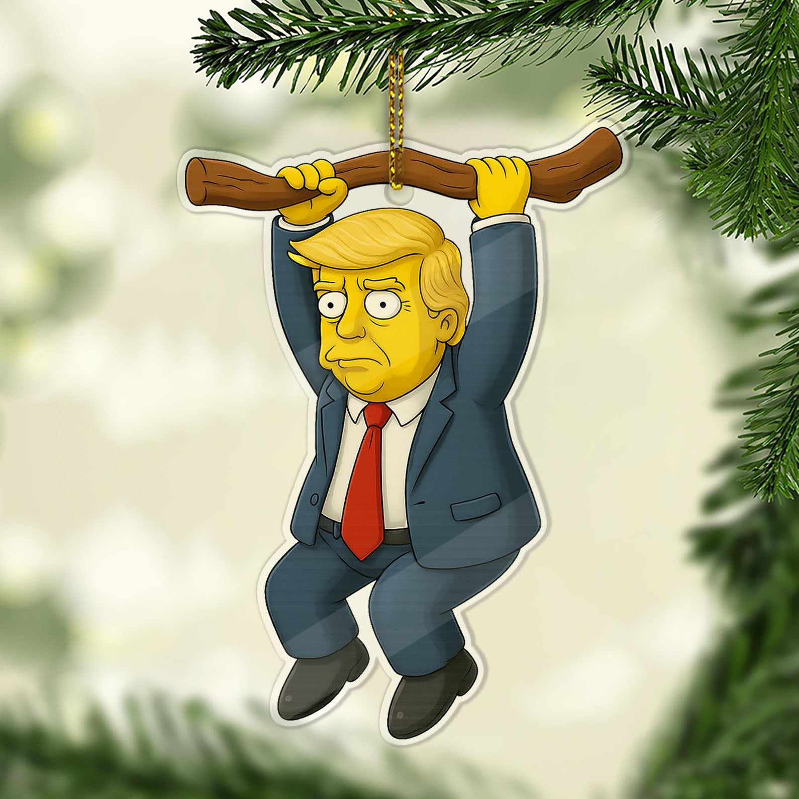 Cartoon Trump Acrylic Ornament | Trump The Simpsons Style Christmas Ornament | Trump 45 47 Ornament 683420 – GOP