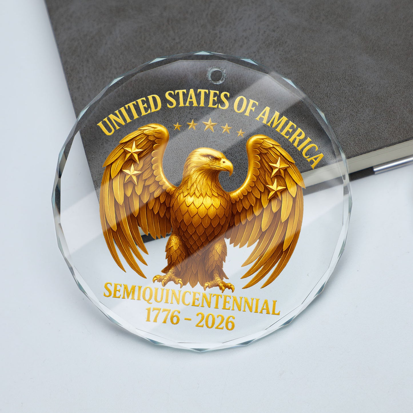 250 Years Anniversary Glass Ornament | 1776–2026 Patriotic Christmas Ornament | 250th Years United States of America Ornament 683422