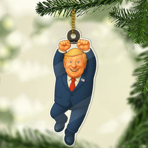 Cartoon Trump Acrylic Ornament | Patriotic Donald Trump 45 47 Christmas Ornament 683432 – GOP