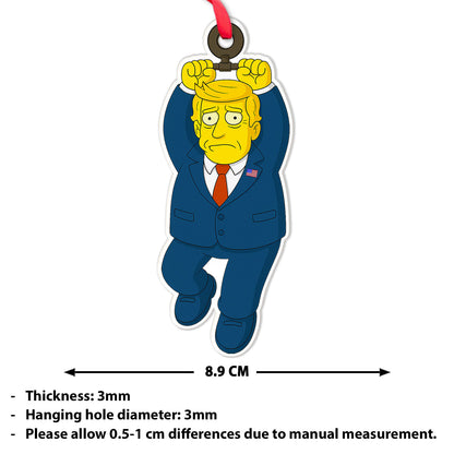 Cartoon Trump Christmas Ornament | Simpsons Inspired Trump Christmas Ornament | Patriotic Republican Tree Gift Decor 683434 - GOP