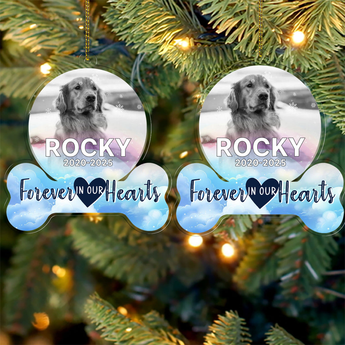 Custom Dog Photo Upload 2025 Acrylic Ornament | Personalized Pet Photo Christmas Ornament | Gift for Dog Lovers 683455