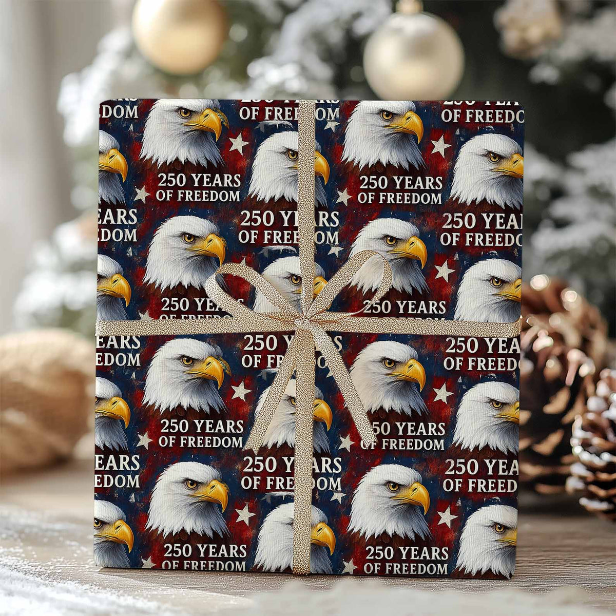 250 Years Of Freedom Wrapping Paper, 250 Years Anniversary Wrapping Paper, Wrapping Paper For Christmas 683457