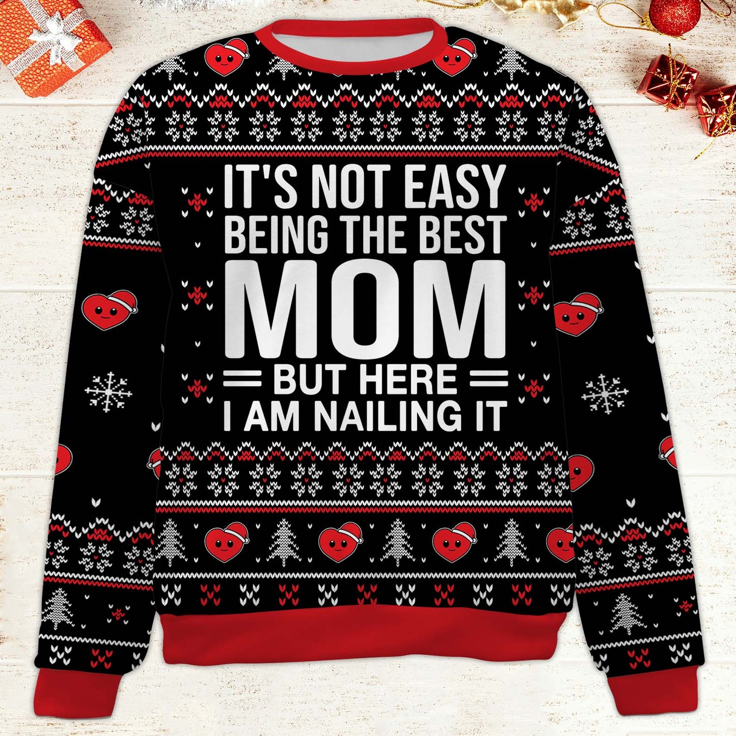 It's Not Easy Being The Best Wife Ugly Sweater, Personalized Custom All-Over-Print Sweatshirt, Gift For Wife Mom Grandma 683459